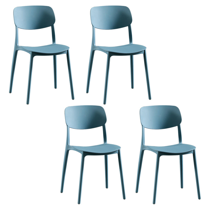 Silla lateral de plástico moderna para interiores y exteriores, silla lateral de comedor con respaldo abierto