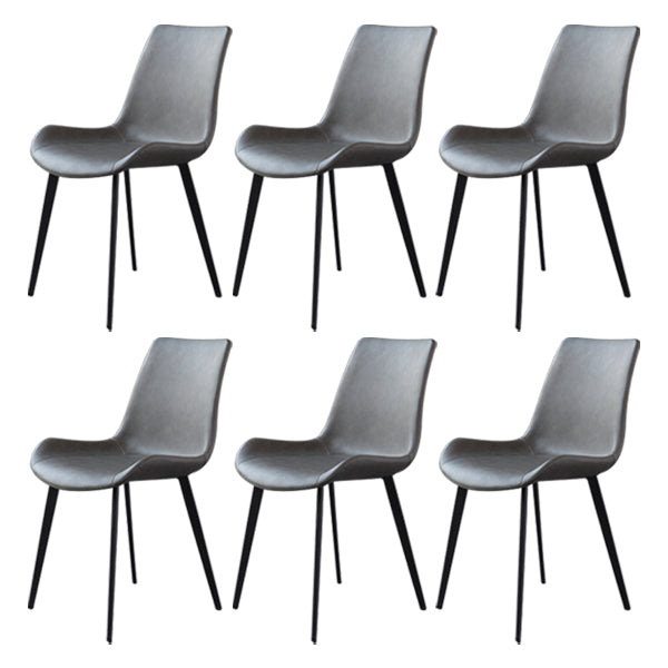 Chaise latérale en cuir de restaurant contemporain finition mate Parsons dinant des chaises