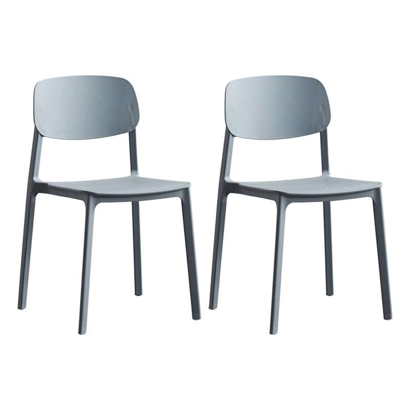 Silla lateral de plástico moderna para interiores y exteriores, silla lateral de comedor con respaldo abierto sin brazos