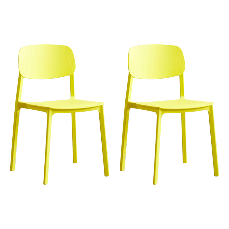 Silla lateral de plástico moderna para interiores y exteriores, silla lateral de comedor con respaldo abierto sin brazos