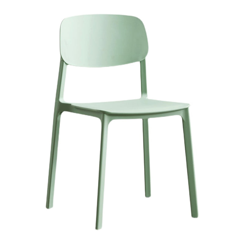 Silla lateral de plástico moderna para interiores y exteriores, silla lateral de comedor con respaldo abierto sin brazos