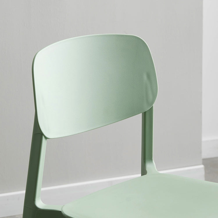 Silla lateral de plástico moderna para interiores y exteriores, silla lateral de comedor con respaldo abierto sin brazos