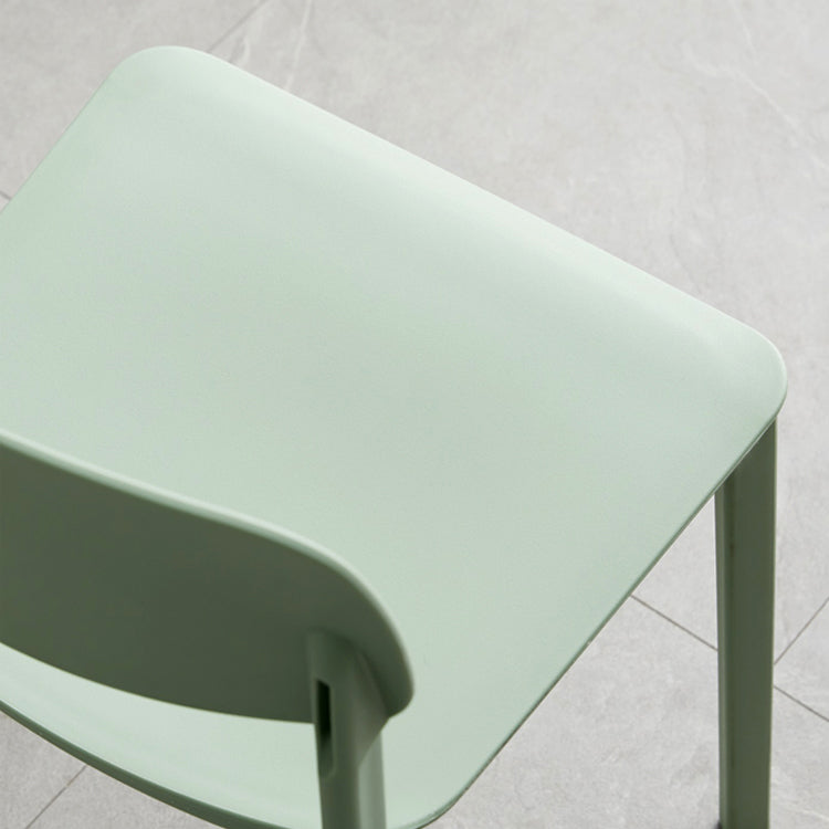 Silla lateral de plástico moderna para interiores y exteriores, silla lateral de comedor con respaldo abierto sin brazos