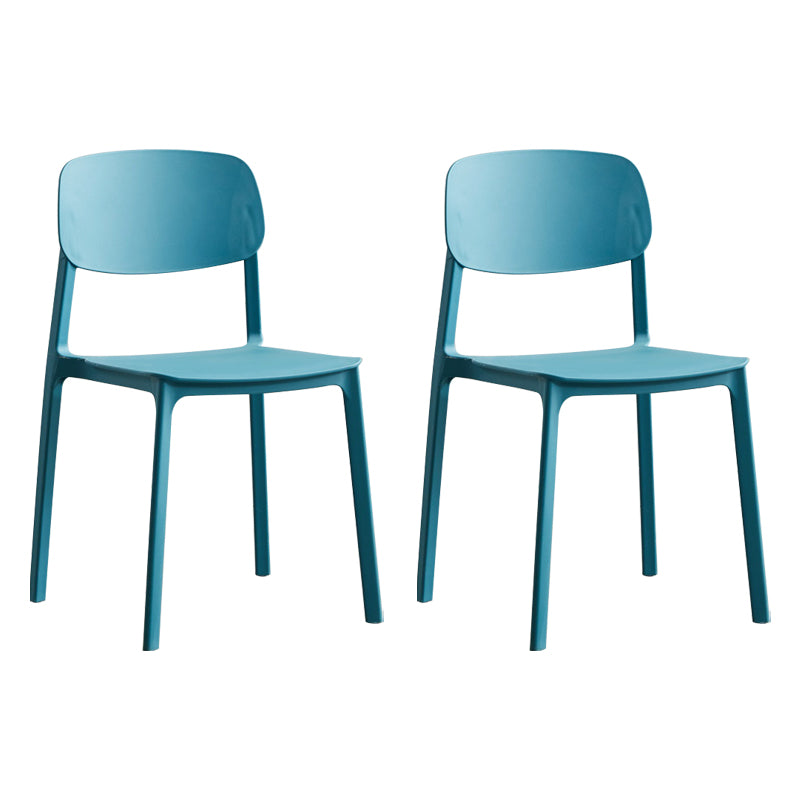 Silla lateral de plástico moderna para interiores y exteriores, silla lateral de comedor con respaldo abierto sin brazos
