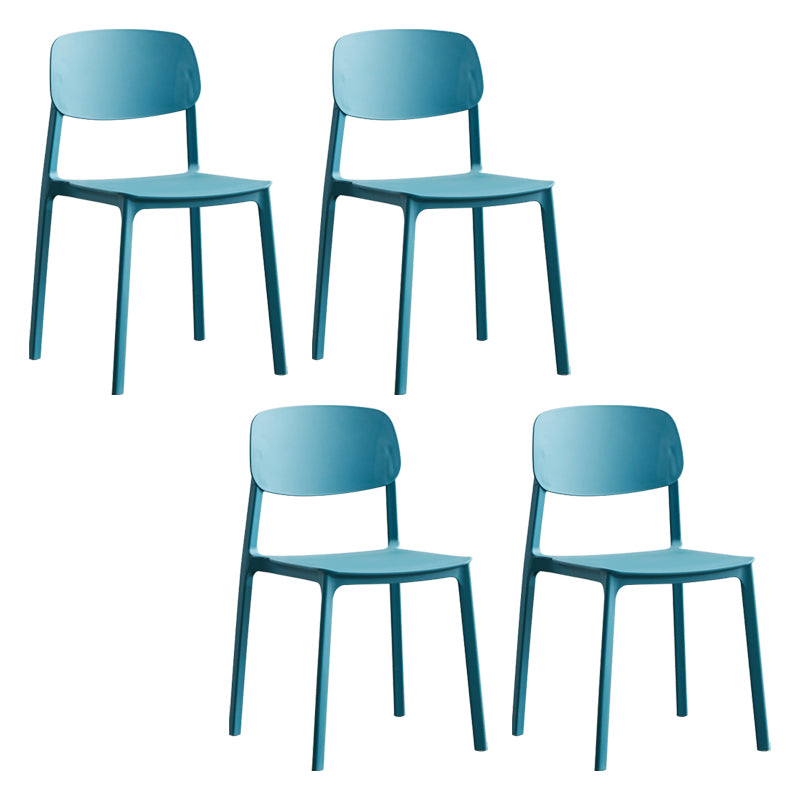 Silla lateral de plástico moderna para interiores y exteriores, silla lateral de comedor con respaldo abierto sin brazos