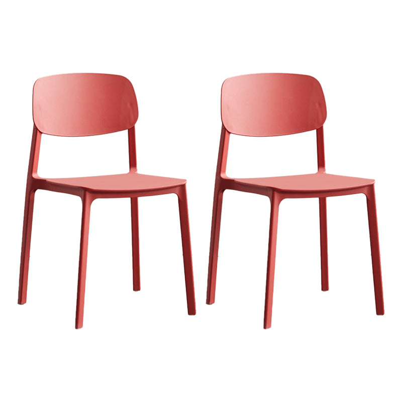 Silla lateral de plástico moderna para interiores y exteriores, silla lateral de comedor con respaldo abierto sin brazos