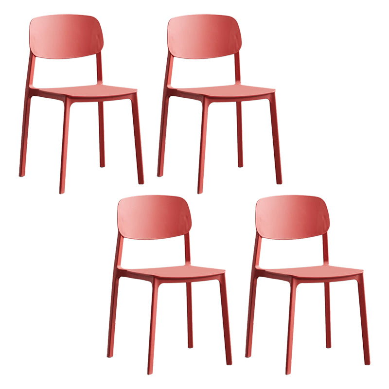 Silla lateral de plástico moderna para interiores y exteriores, silla lateral de comedor con respaldo abierto sin brazos