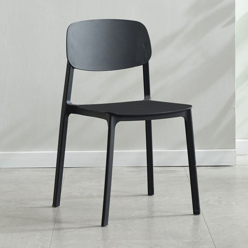 Chaise d'appoint en plastique intérieure et extérieure moderne, chaise d'appoint de salle à manger à dossier ouvert sans accoudoirs