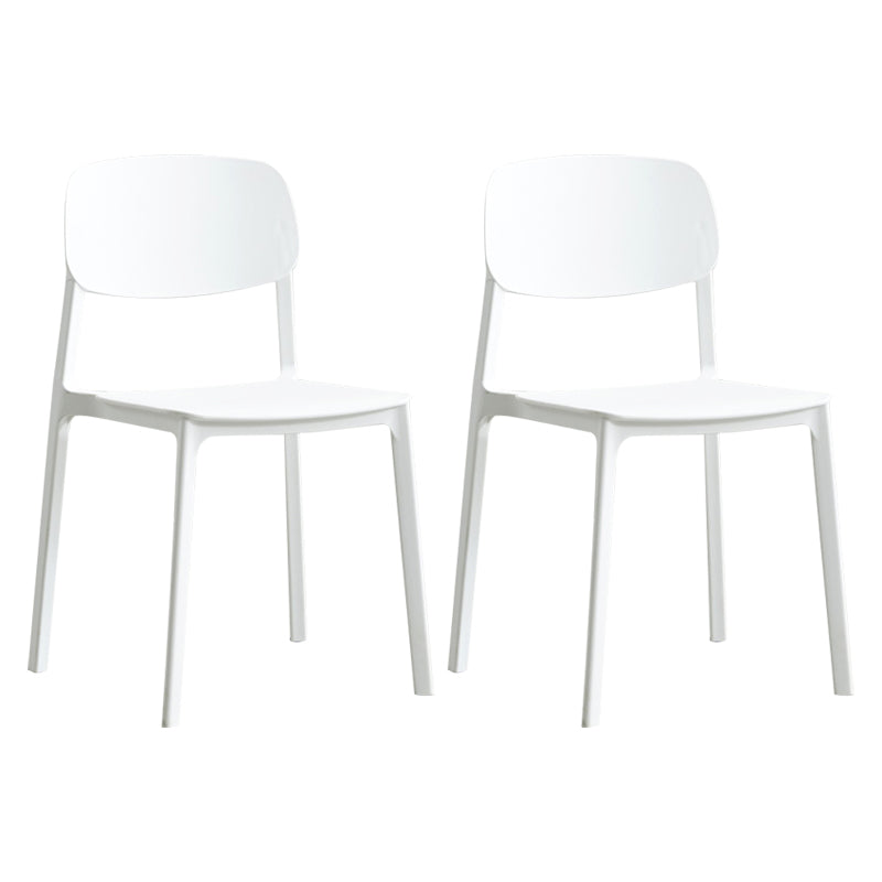 Silla lateral de plástico moderna para interiores y exteriores, silla lateral de comedor con respaldo abierto sin brazos
