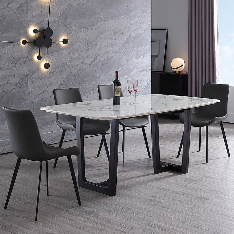 Silla auxiliar de cuero para el hogar contemporánea, acabado mate, sillas de comedor Parsons