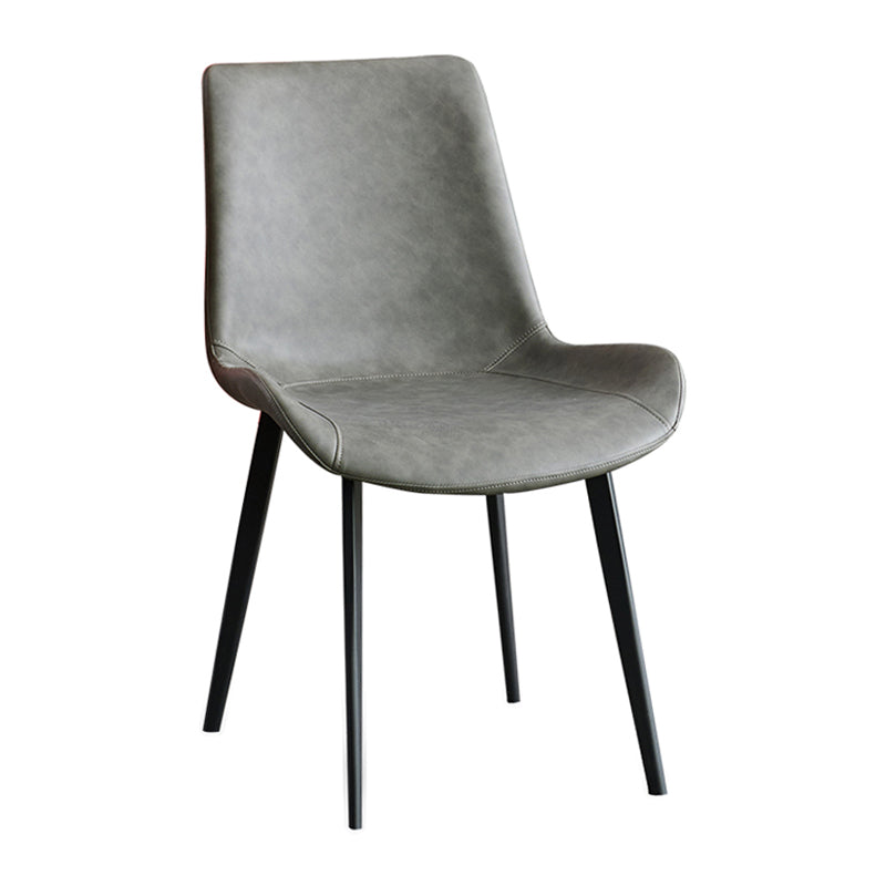Chaise d'appoint en cuir pour maison contemporaine, finition mate, chaises de salle à manger Parsons
