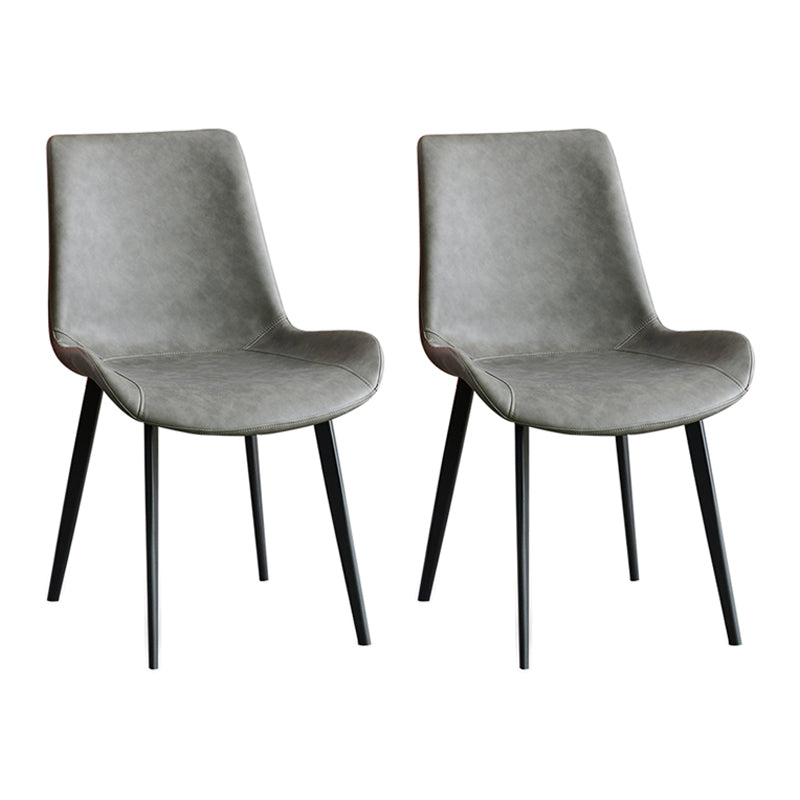 Silla auxiliar de cuero para el hogar contemporánea, acabado mate, sillas de comedor Parsons