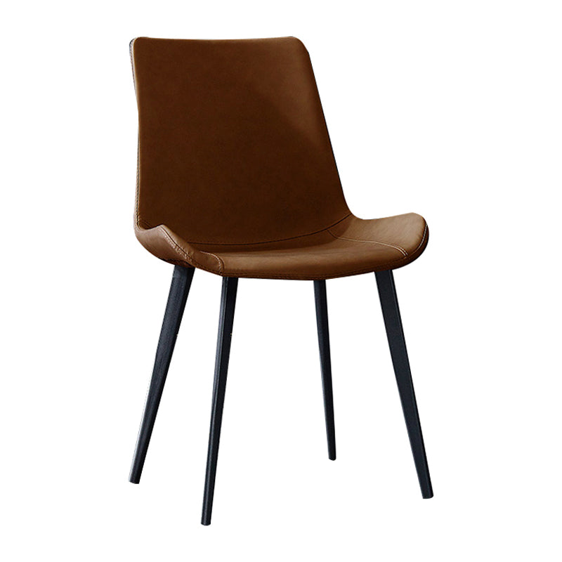 Silla auxiliar de cuero para el hogar contemporánea, acabado mate, sillas de comedor Parsons