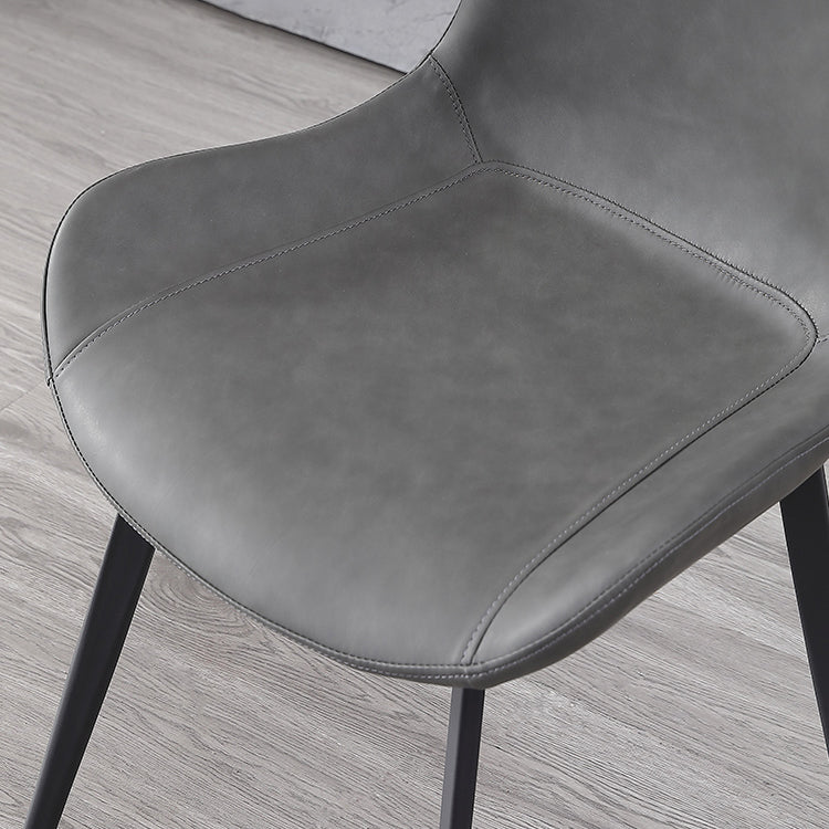 Chaise d'appoint en cuir pour maison contemporaine, finition mate, chaises de salle à manger Parsons