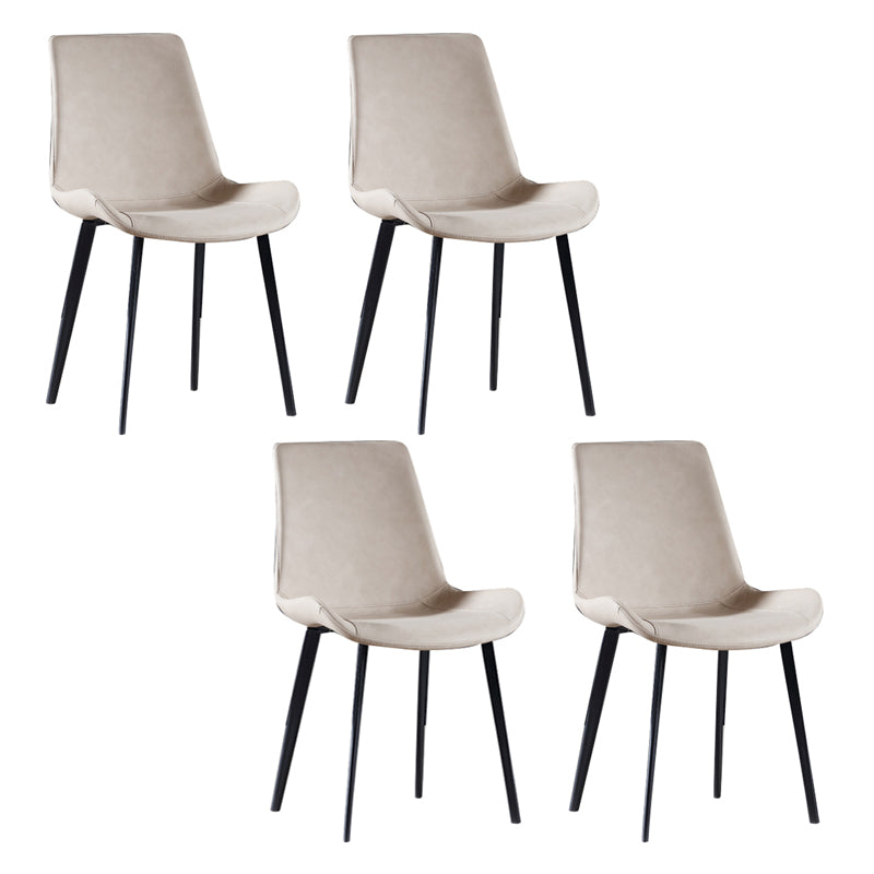 Silla auxiliar de cuero para el hogar contemporánea, acabado mate, sillas de comedor Parsons