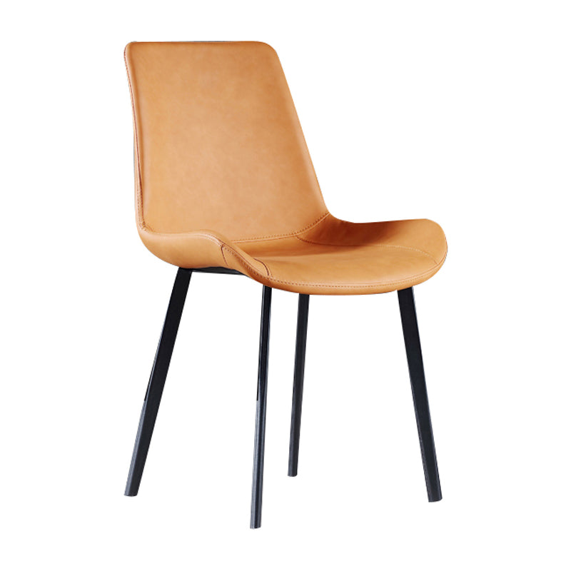Chaise d'appoint en cuir pour maison contemporaine, finition mate, chaises de salle à manger Parsons