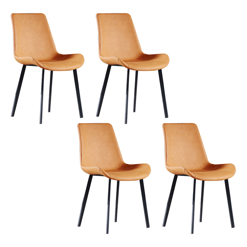 Silla auxiliar de cuero para el hogar contemporánea, acabado mate, sillas de comedor Parsons