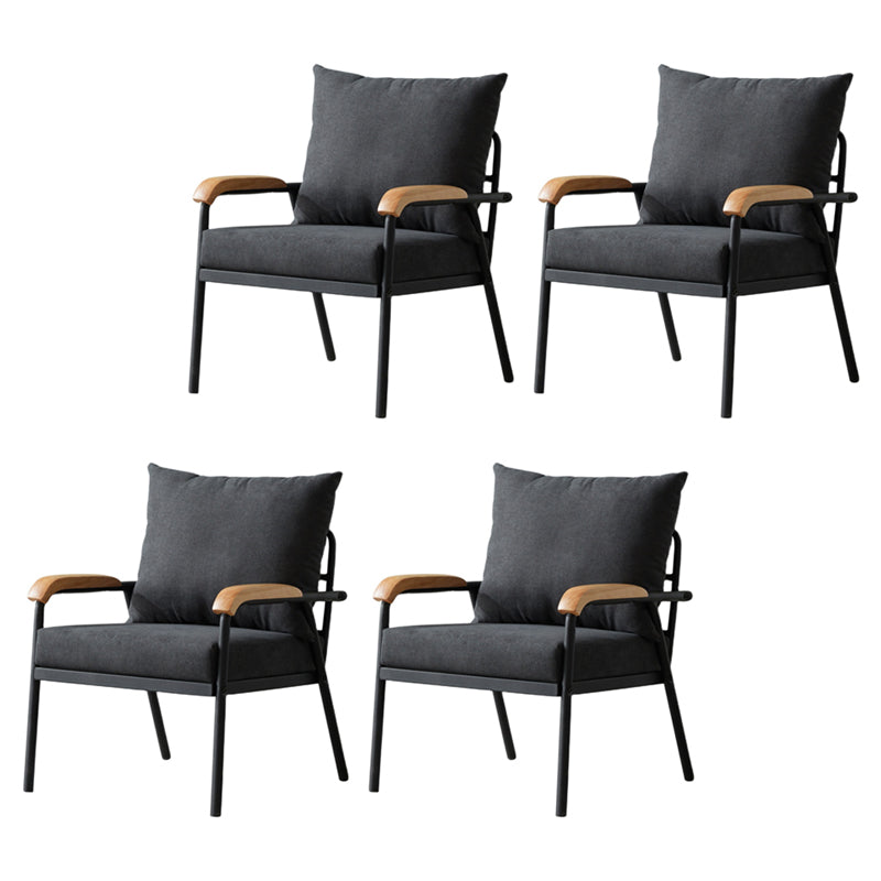 Chaise d'intérieur et d'extérieur moderne, chaise d'appoint rembourrée à dossier croisé en métal