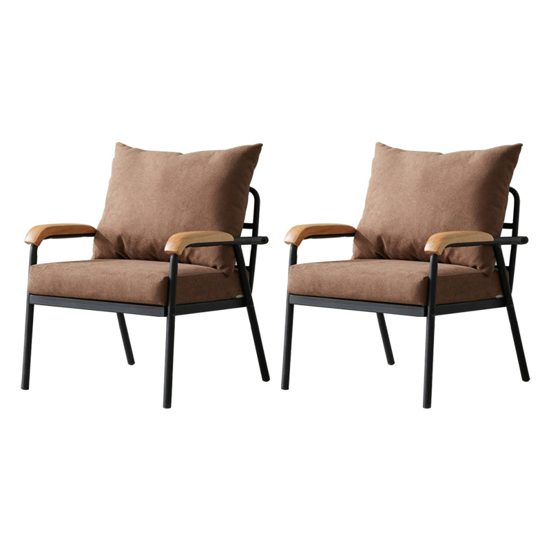 Chaise d'intérieur et d'extérieur moderne, chaise d'appoint rembourrée à dossier croisé en métal