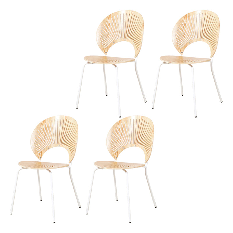 Chaises en métal de style contemporain Chaise d'appoint à dossier ouvert (Ensemble de 4)