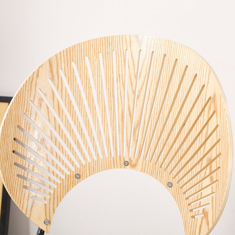 Sillas de metal estilo moderno Silla auxiliar de comedor con respaldo abierto (Juego de 4)