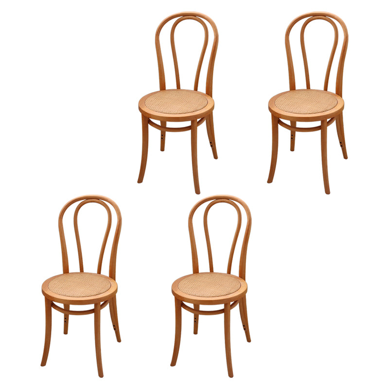 Contemporary Solid Beech Wood Chairs Windsor Back Side Dining Chair Set