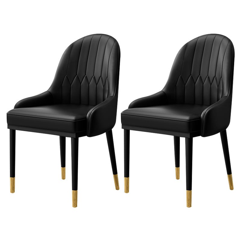 Fauteuil d'intérieur scandinave, chaise de salle à manger à dossier Parsons rembourré en métal