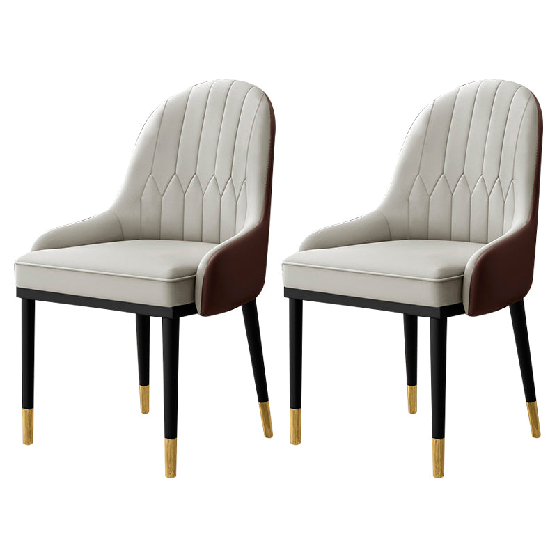 Fauteuil d'intérieur scandinave, chaise de salle à manger à dossier Parsons rembourré en métal