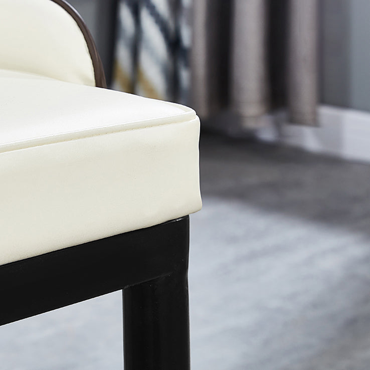 Fauteuil d'intérieur scandinave, chaise de salle à manger à dossier Parsons rembourré en métal