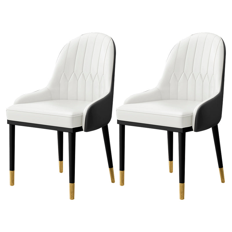 Fauteuil d'intérieur scandinave, chaise de salle à manger à dossier Parsons rembourré en métal