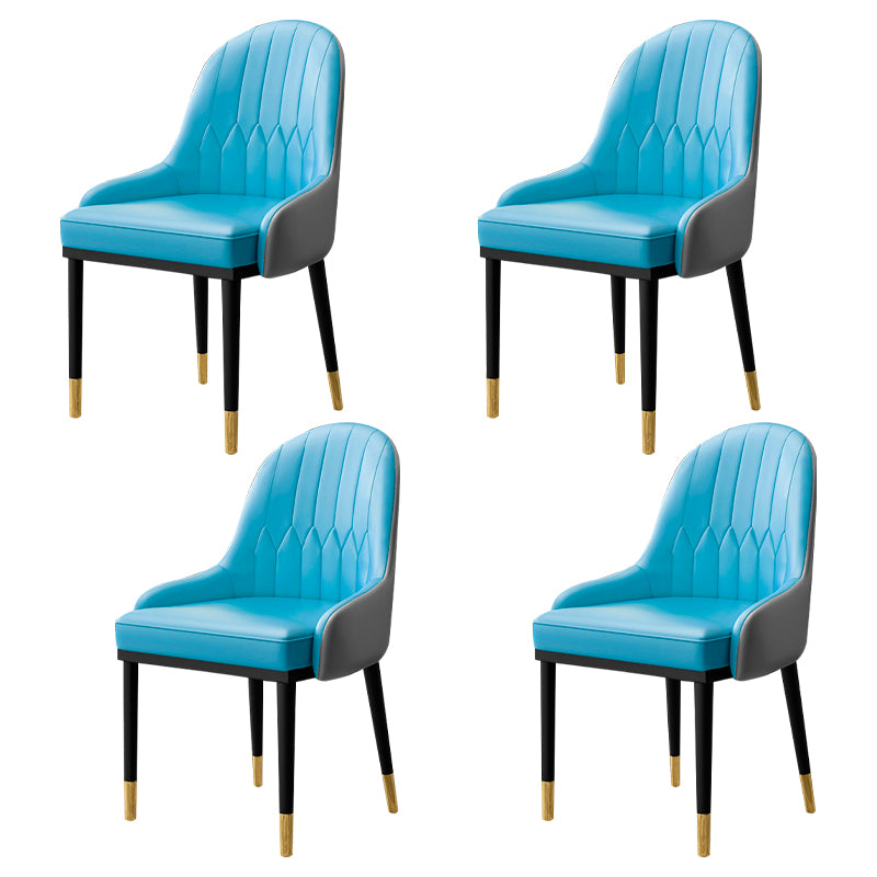 Fauteuil d'intérieur scandinave, chaise de salle à manger à dossier Parsons rembourré en métal