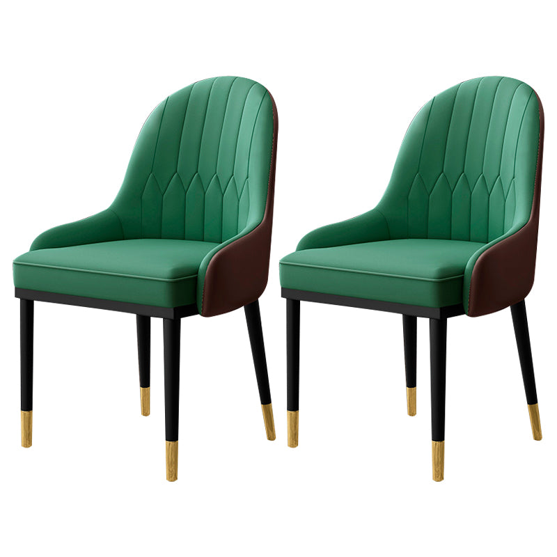 Fauteuil d'intérieur scandinave, chaise de salle à manger à dossier Parsons rembourré en métal