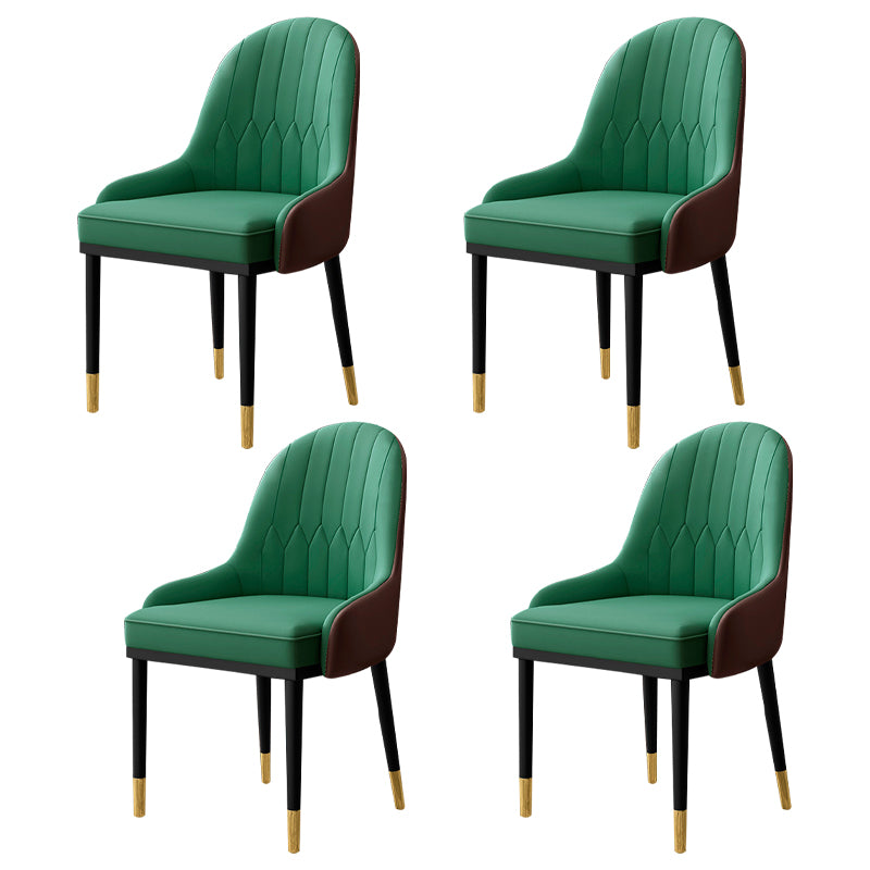 Fauteuil d'intérieur scandinave, chaise de salle à manger à dossier Parsons rembourré en métal