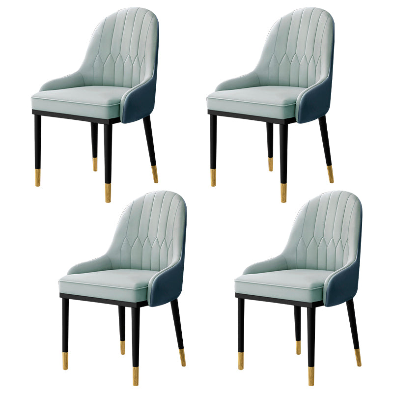 Fauteuil d'intérieur scandinave, chaise de salle à manger à dossier Parsons rembourré en métal