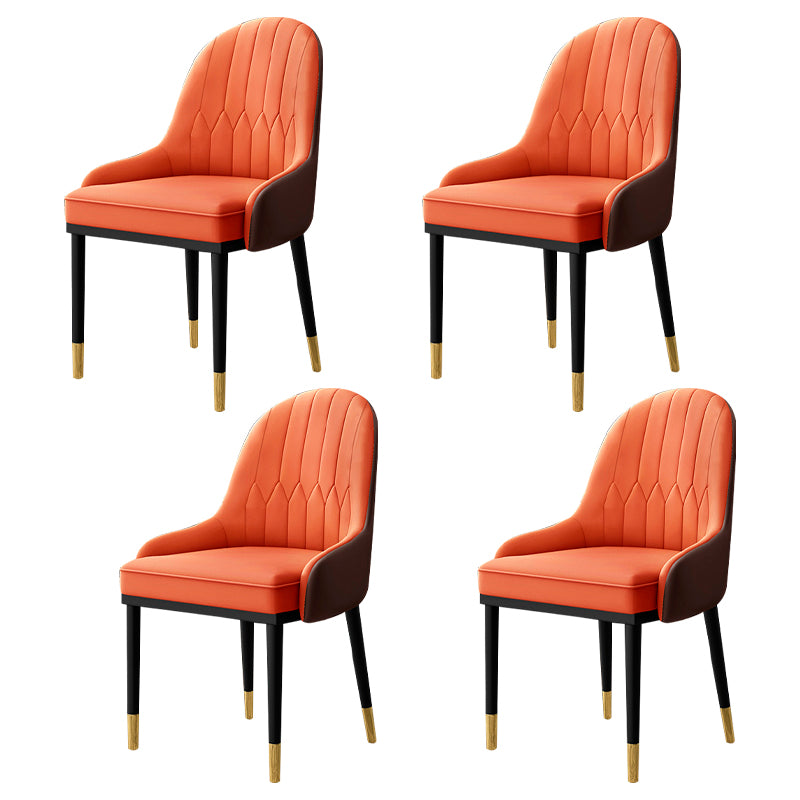Fauteuil d'intérieur scandinave, chaise de salle à manger à dossier Parsons rembourré en métal