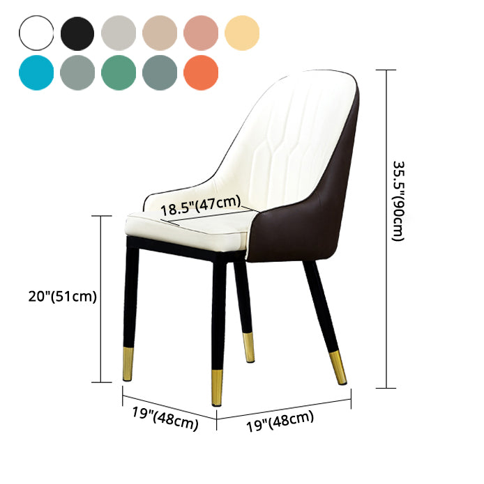 Fauteuil d'intérieur scandinave, chaise de salle à manger à dossier Parsons rembourré en métal