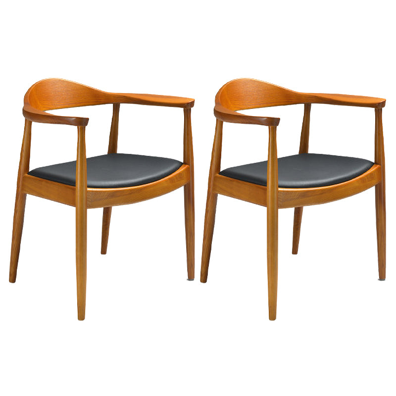 Silla lateral interior escandinava tapizada Silla de comedor de madera con respaldo abierto