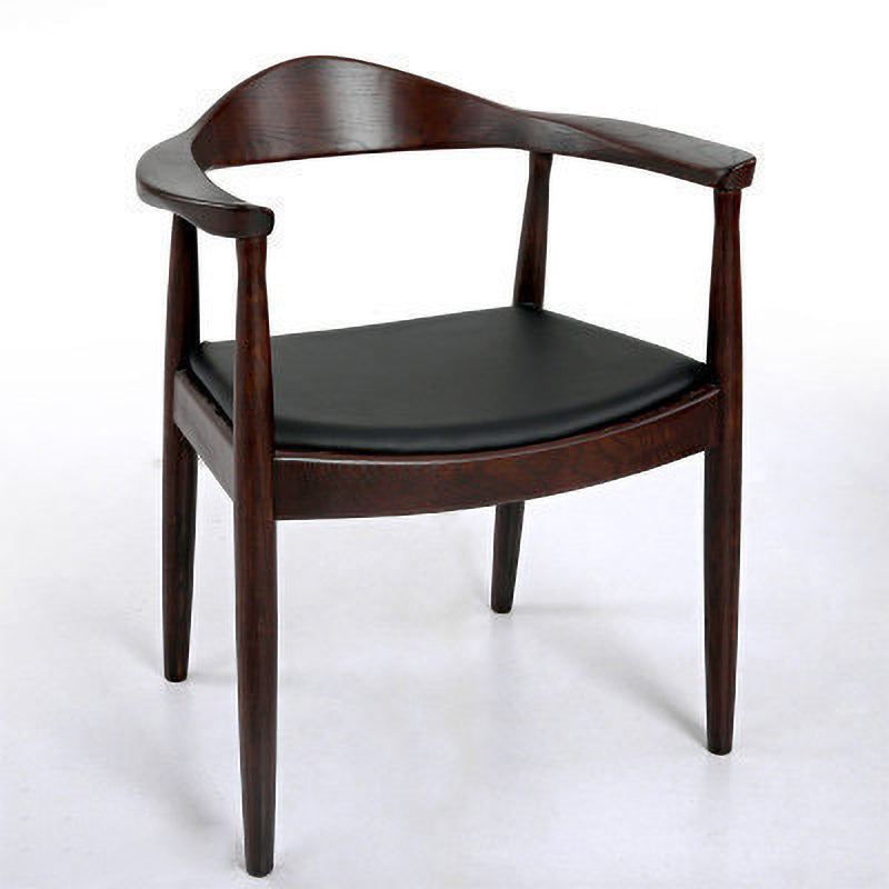 Chaise d'appoint d'intérieur scandinave, chaise de salle à manger en bois à dossier ouvert rembourrée