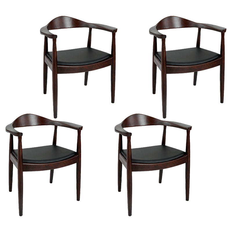 Silla lateral interior escandinava tapizada Silla de comedor de madera con respaldo abierto