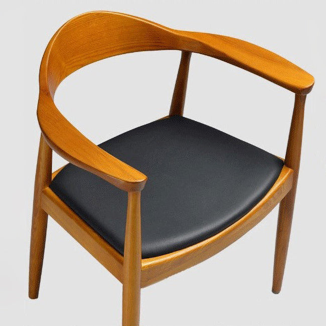 Silla lateral interior escandinava tapizada Silla de comedor de madera con respaldo abierto