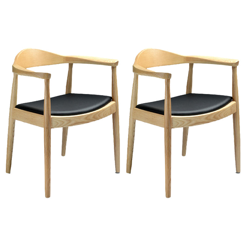 Silla lateral interior escandinava tapizada Silla de comedor de madera con respaldo abierto