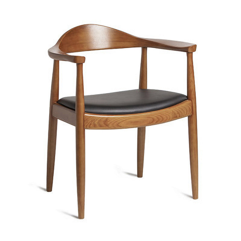 Chaise d'appoint d'intérieur scandinave, chaise de salle à manger en bois à dossier ouvert rembourrée