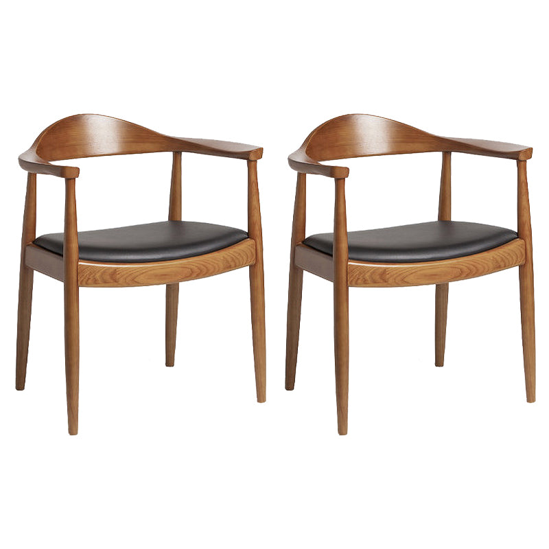 Silla lateral interior escandinava tapizada Silla de comedor de madera con respaldo abierto