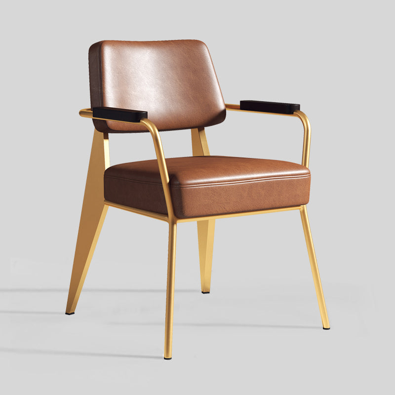 Chaises de salle à manger contemporaines en métal, bras arrière ouvert, chaise latérale de salle à manger pour cuisine