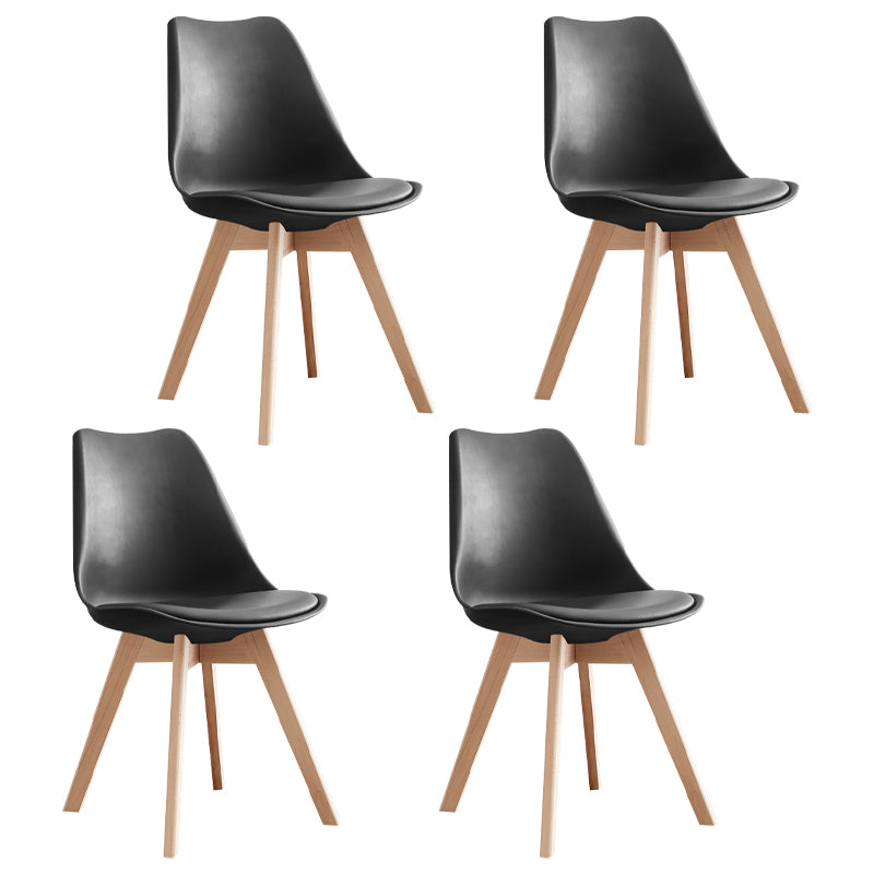 Scandinavian Home Side Chair Wood Upholstered Solid Back Dining Room Chair