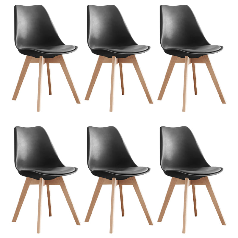 Scandinavian Home Side Chair Wood Upholstered Solid Back Dining Room Chair