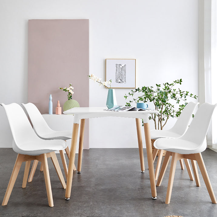 Scandinavian Home Side Chair Wood Upholstered Solid Back Dining Room Chair