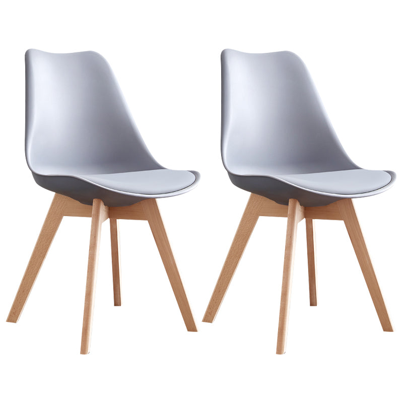 Scandinavian Home Side Chair Wood Upholstered Solid Back Dining Room Chair