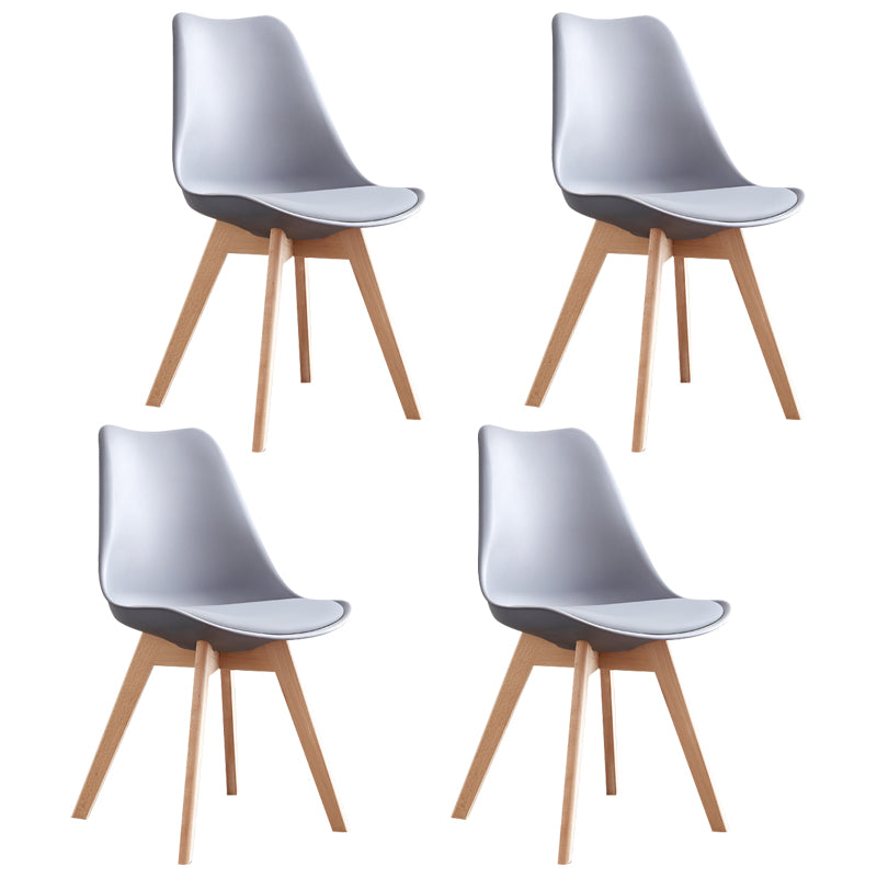 Scandinavian Home Side Chair Wood Upholstered Solid Back Dining Room Chair