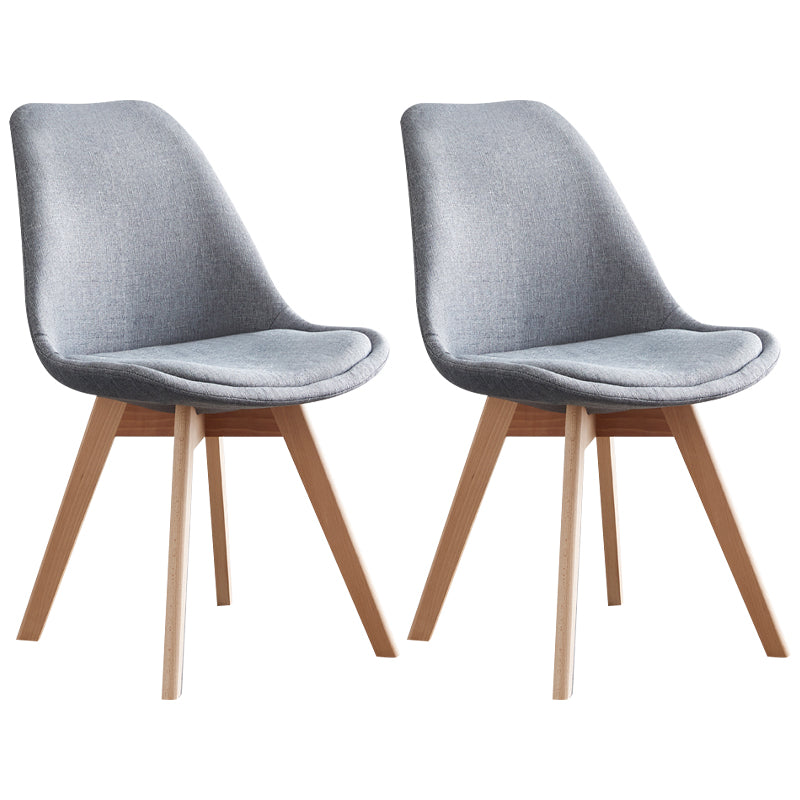 Scandinavian Home Side Chair Wood Upholstered Solid Back Dining Room Chair